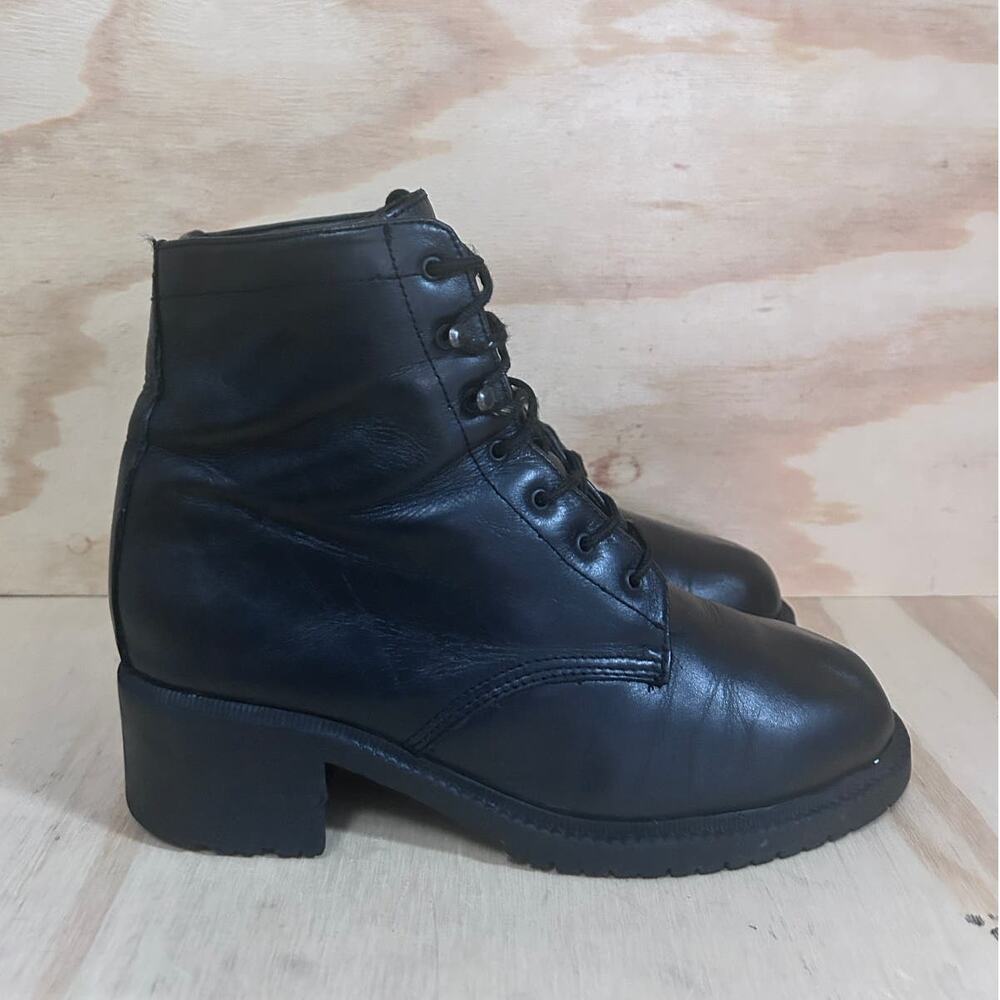 Landrover - Mid Chunky - Combat Boots - Black - Women's - 9